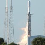 Segunda fase de un Falcon-9 en pegamento en el norte de Alemania